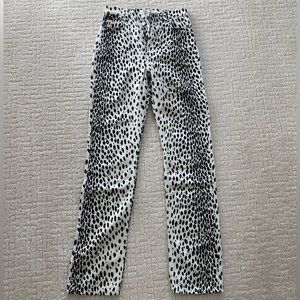 Reformation Cynthia Cheetah High Rise Straight Long Jeans
